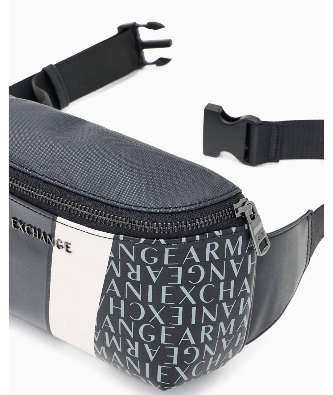 ARMANI EXCHANGE Темно-синяя поясная сумка из искусственной кожи, фото 3