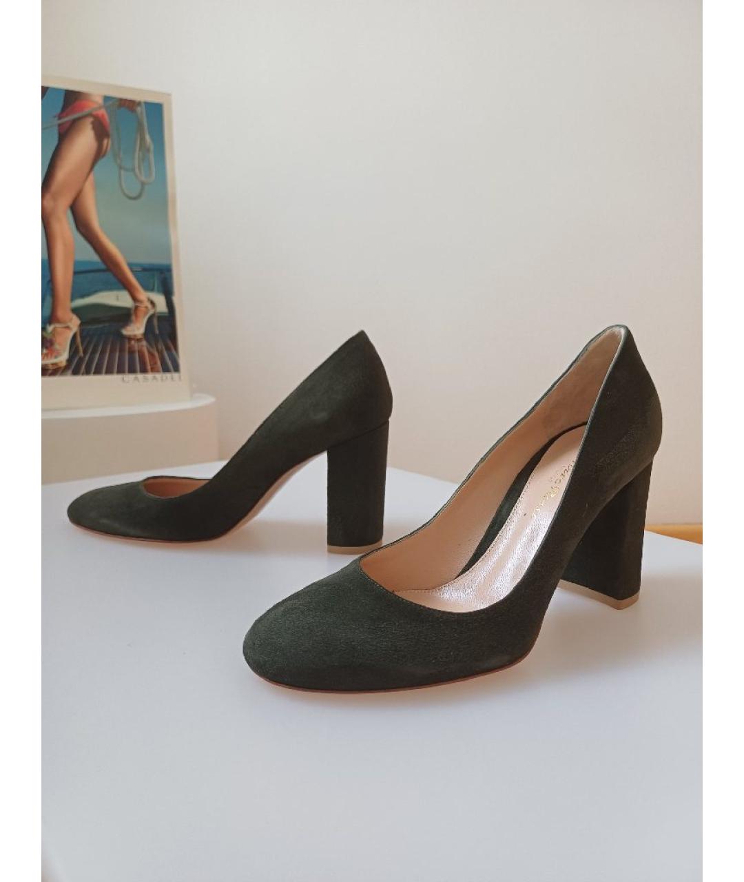 GIANVITO ROSSI Хаки замшевые туфли, фото 3