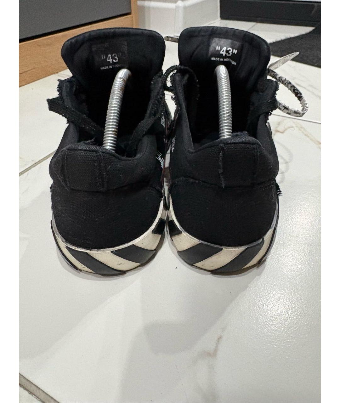 OFF-WHITE Черные текстильные низкие кроссовки / кеды, фото 3