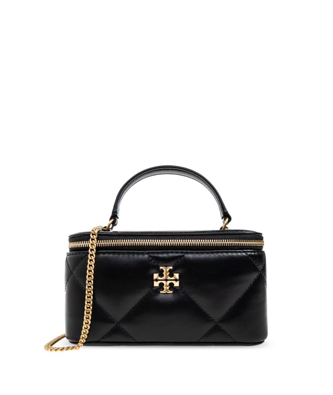 TORY BURCH Черная кожаная сумка с короткими ручками, фото 1