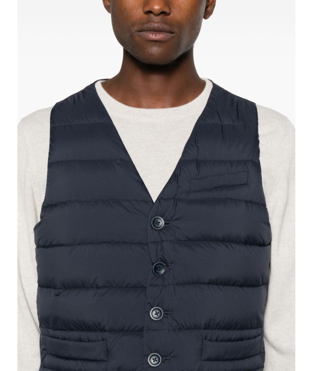 HERNO Синий полиамидовый жилет, фото 5