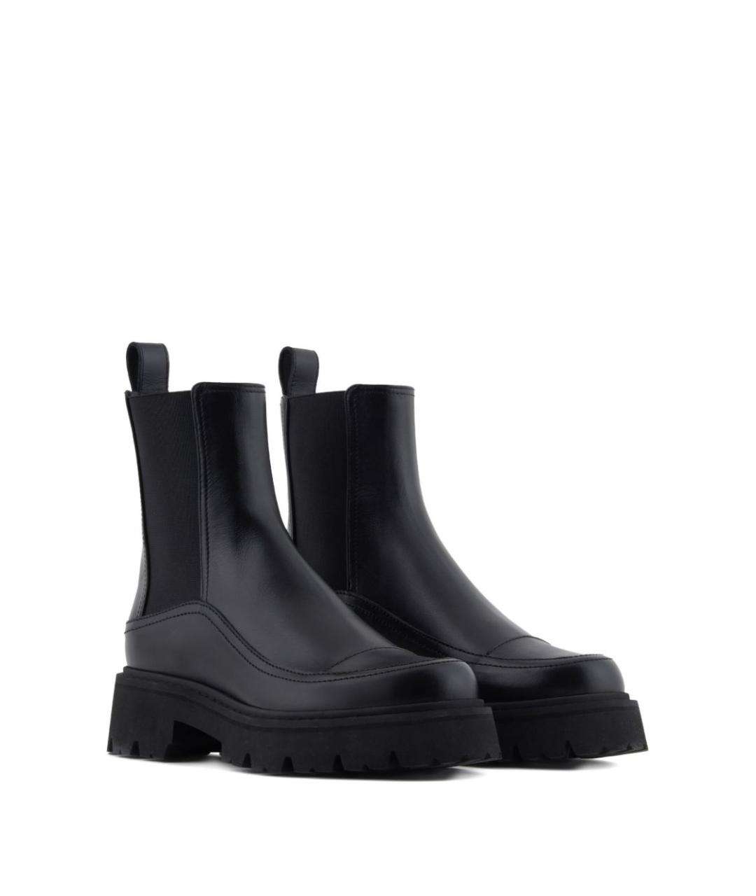 EMPORIO ARMANI Черные кожаные ботинки, фото 2