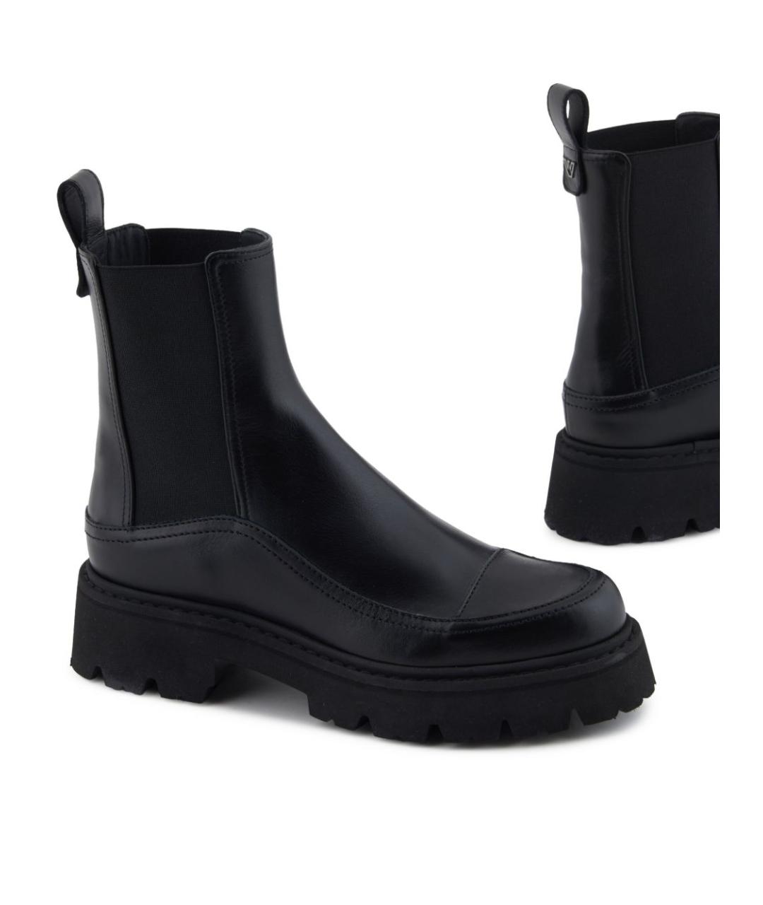 EMPORIO ARMANI Черные кожаные ботинки, фото 4