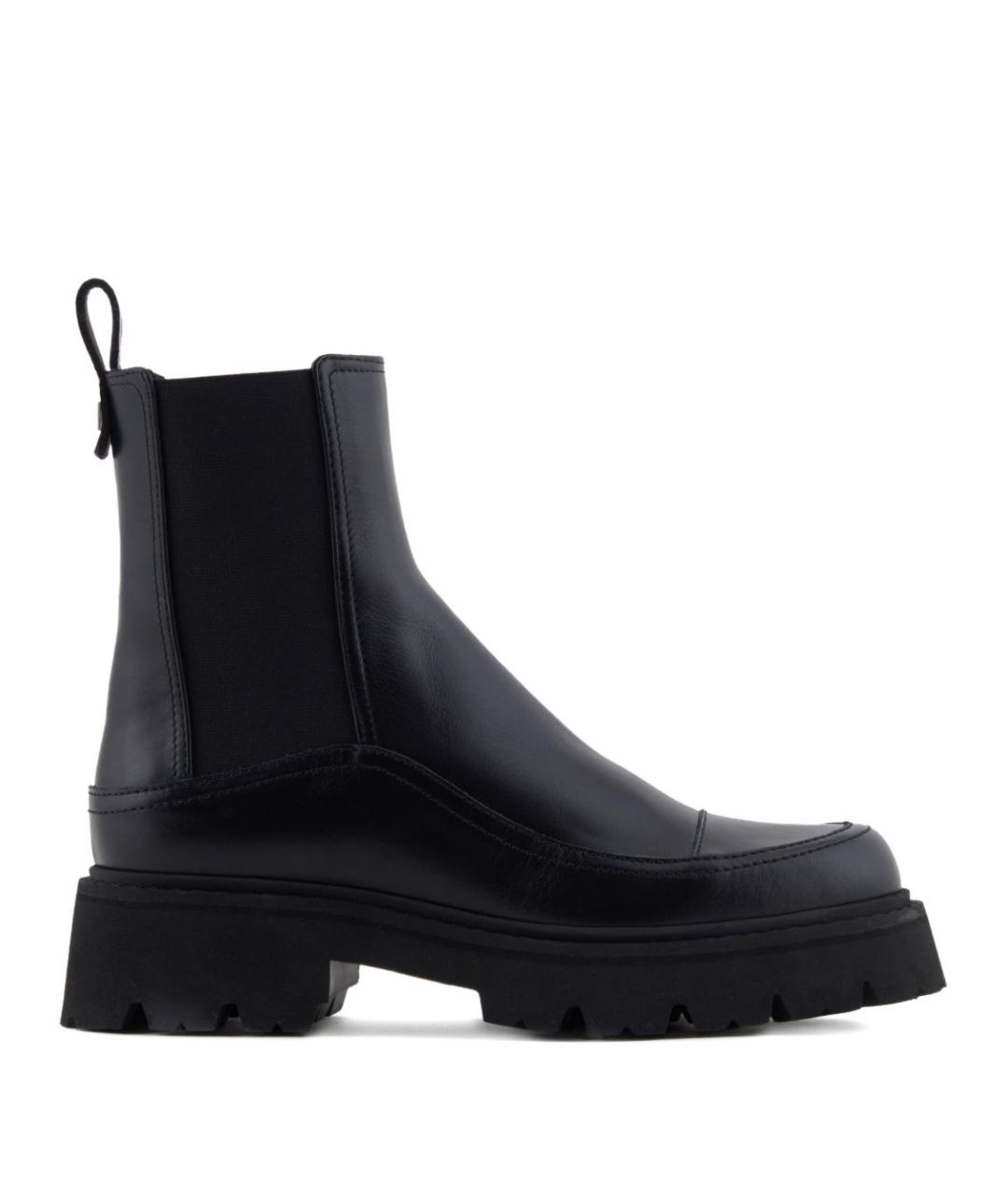 EMPORIO ARMANI Черные кожаные ботинки, фото 1