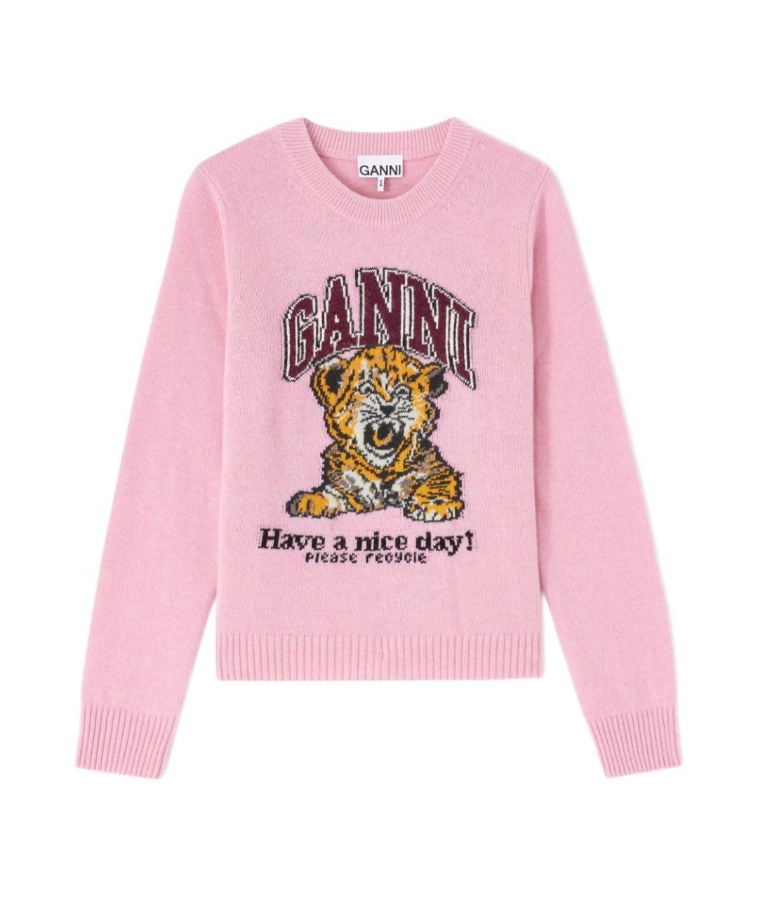 GANNI Розовый джемпер / свитер, фото 1