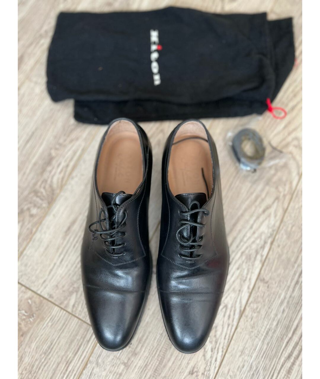KITON Черные кожаные туфли, фото 3