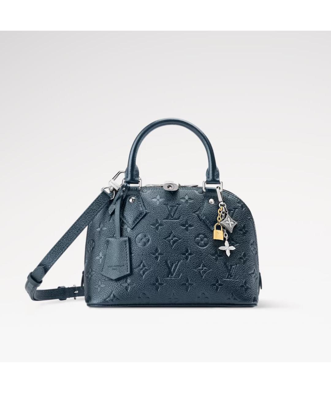 LOUIS VUITTON Синяя кожаная сумка с короткими ручками, фото 4