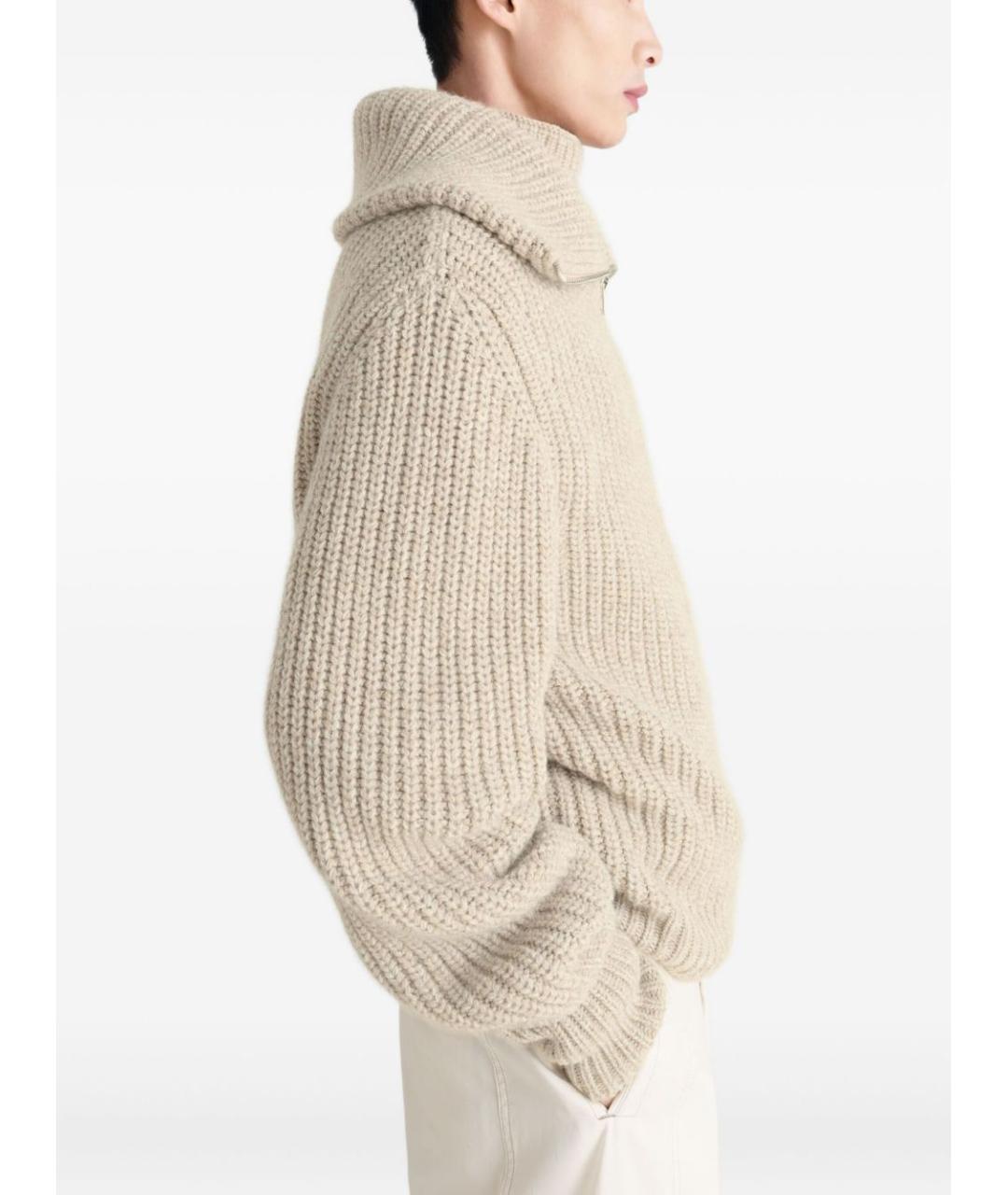 LEMAIRE Бежевый шерстяной кардиган, фото 4