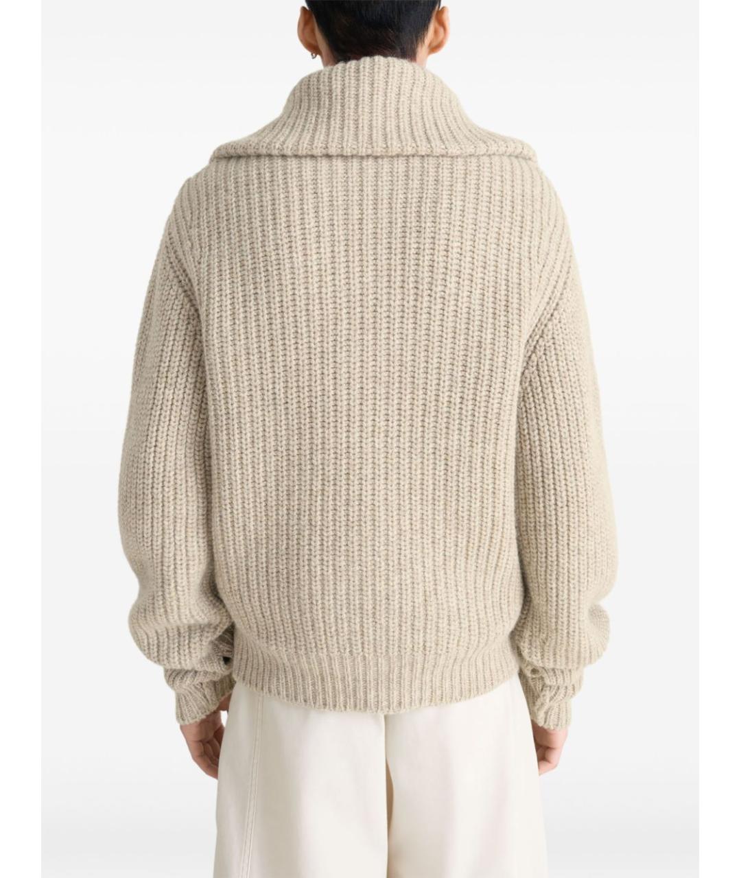 LEMAIRE Бежевый шерстяной кардиган, фото 5