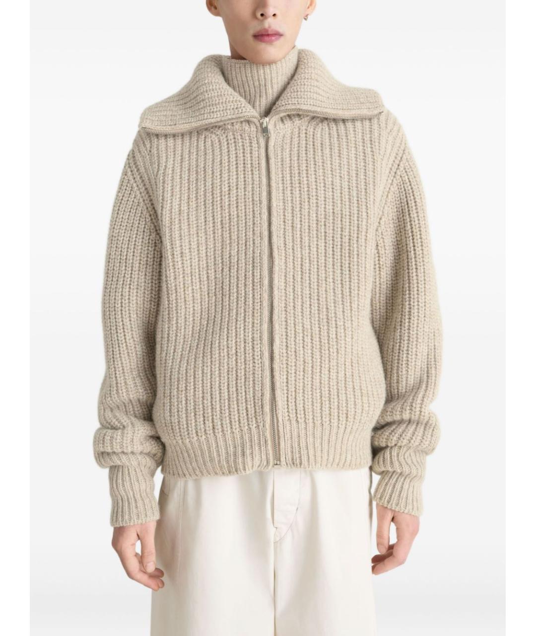 LEMAIRE Бежевый шерстяной кардиган, фото 3