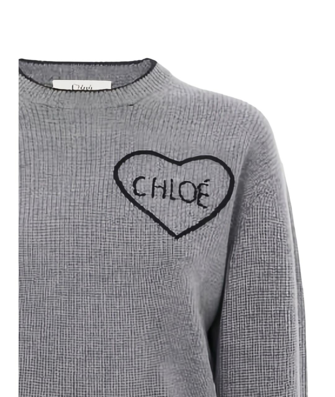 CHLOE Серый кашемировый джемпер / свитер, фото 2