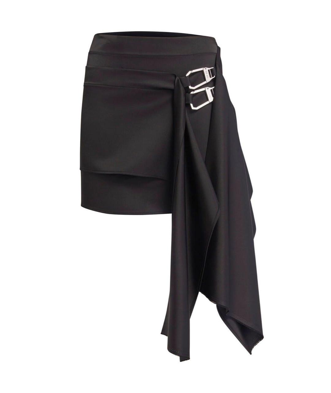 THE ATTICO Черная шерстяная юбка мини, фото 1