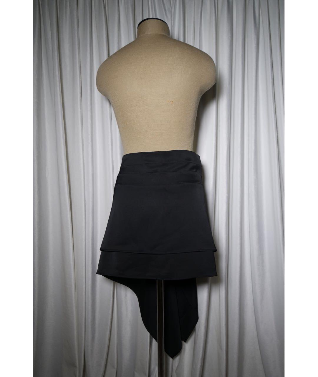 THE ATTICO Черная шерстяная юбка мини, фото 3