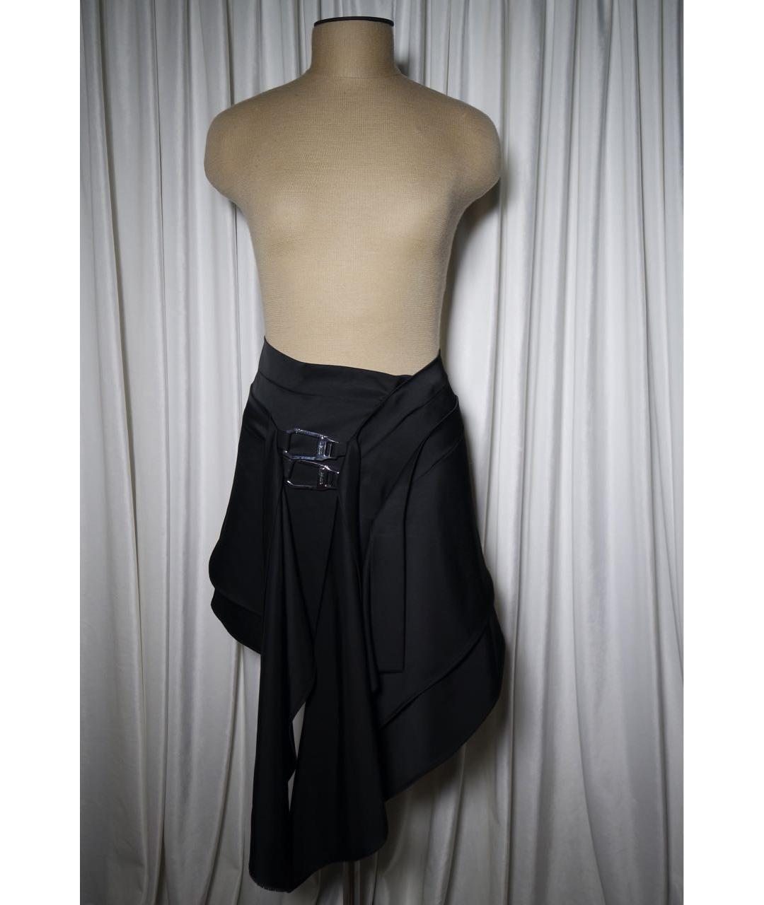 THE ATTICO Черная шерстяная юбка мини, фото 2