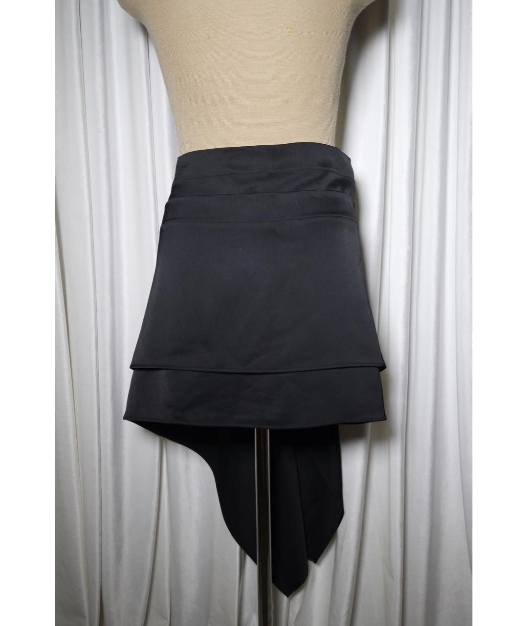 THE ATTICO Черная шерстяная юбка мини, фото 8
