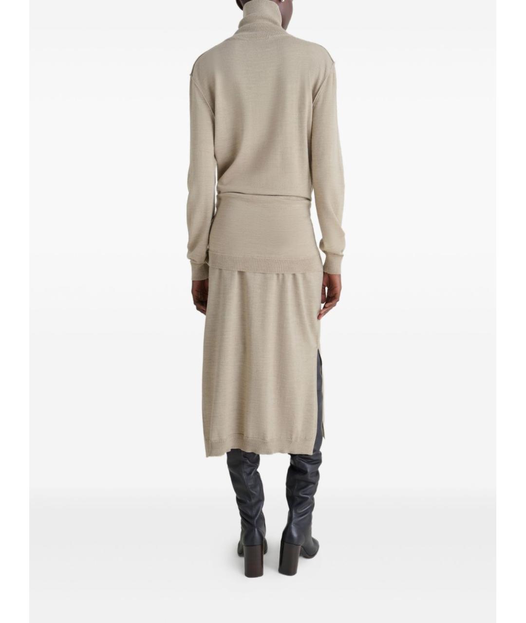 LEMAIRE Серое шерстяное повседневное платье, фото 2