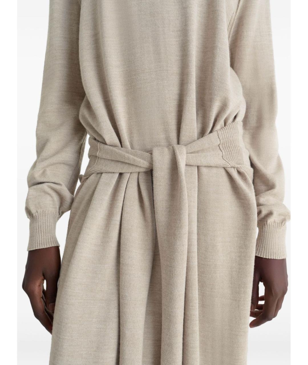 LEMAIRE Серое шерстяное повседневное платье, фото 3