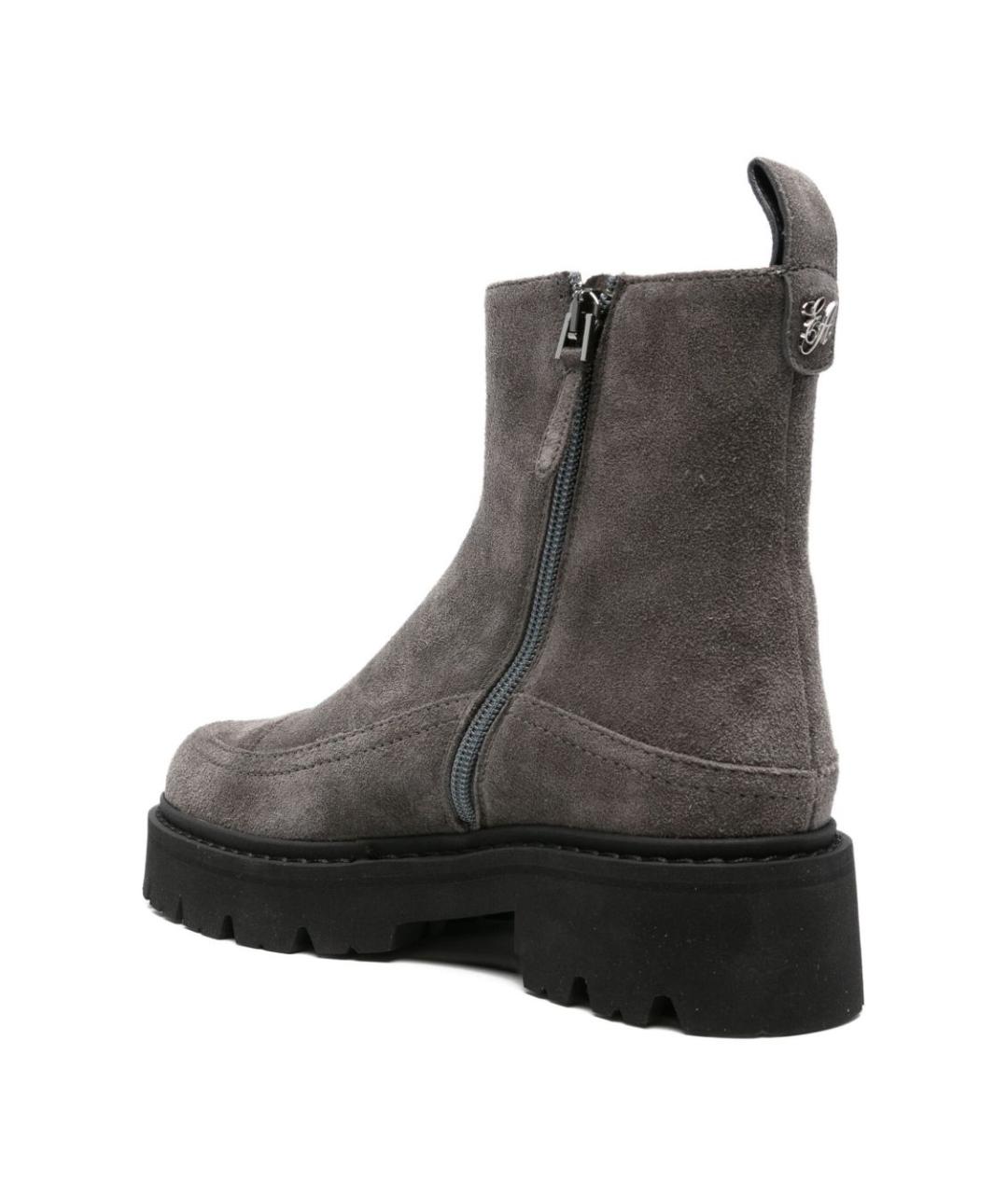 EMPORIO ARMANI Серые замшевые сапоги, фото 4