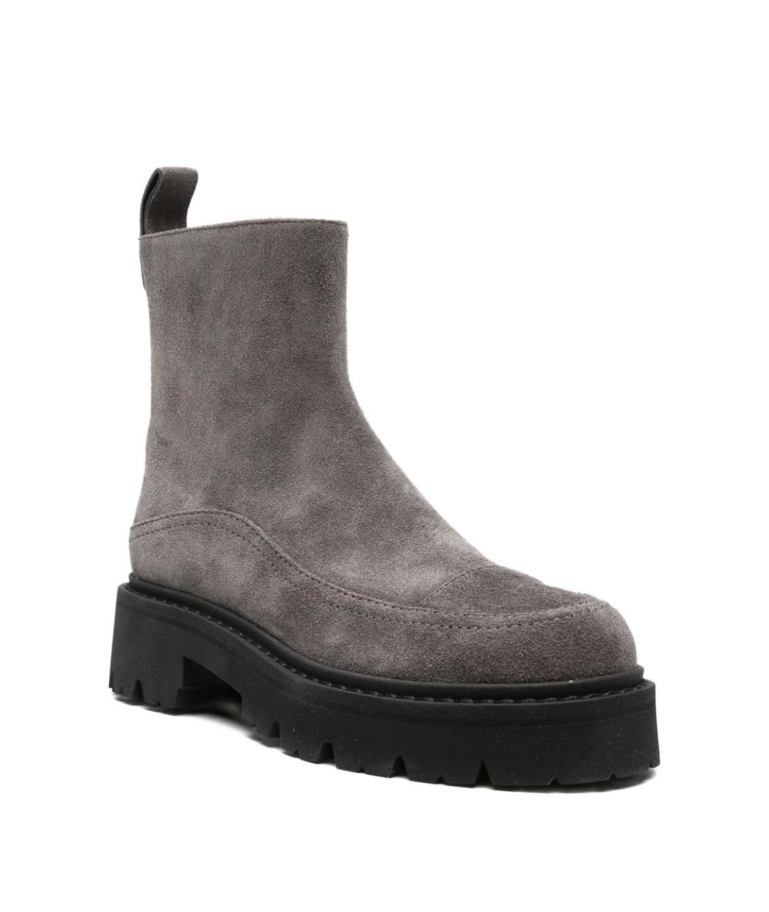 EMPORIO ARMANI Серые замшевые сапоги, фото 3