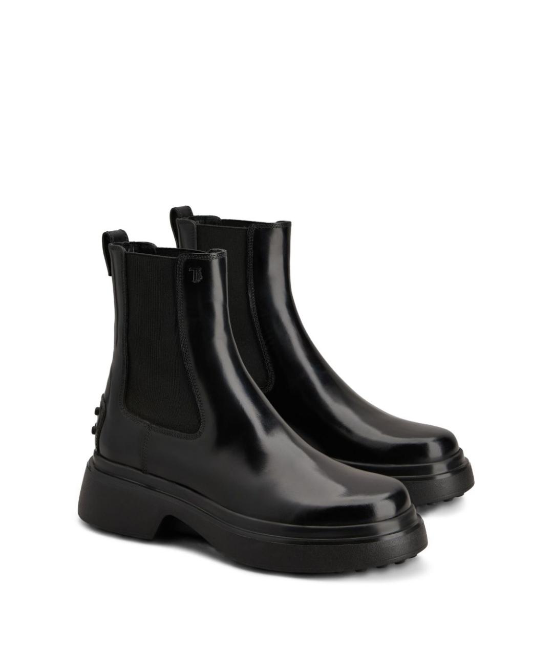 TOD'S Черные кожаные ботинки, фото 3