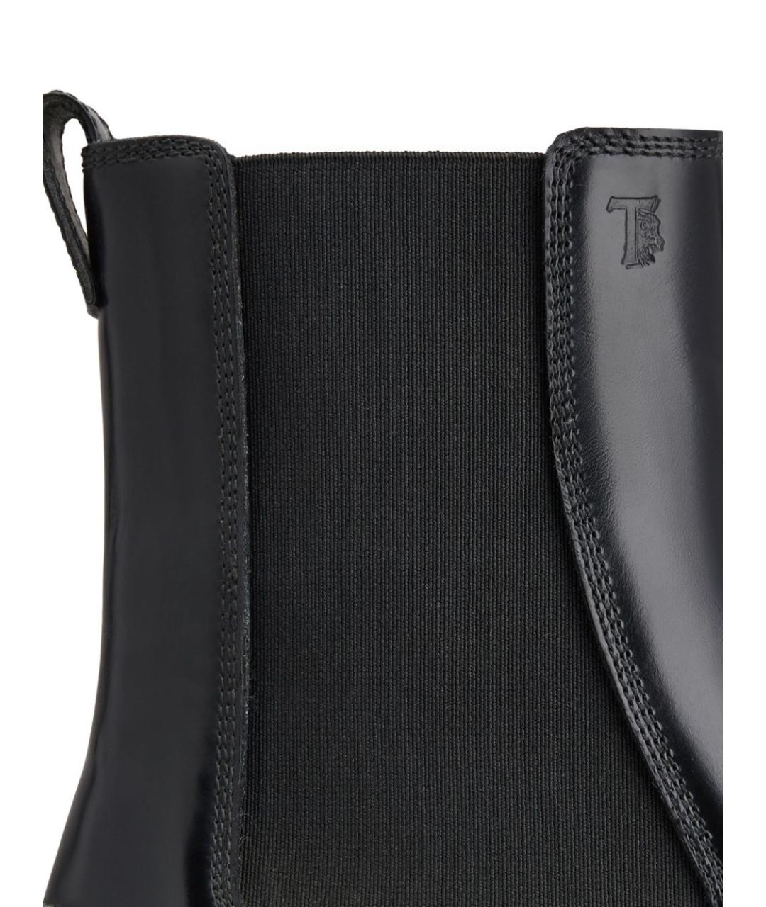 TOD'S Черные кожаные ботинки, фото 4