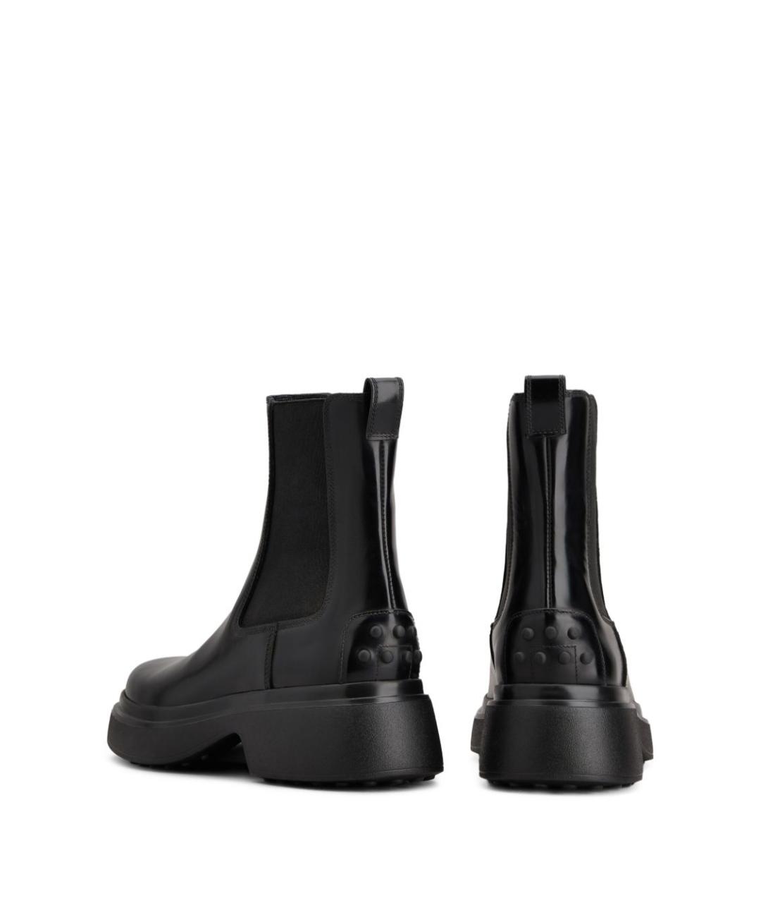 TOD'S Черные кожаные ботинки, фото 2