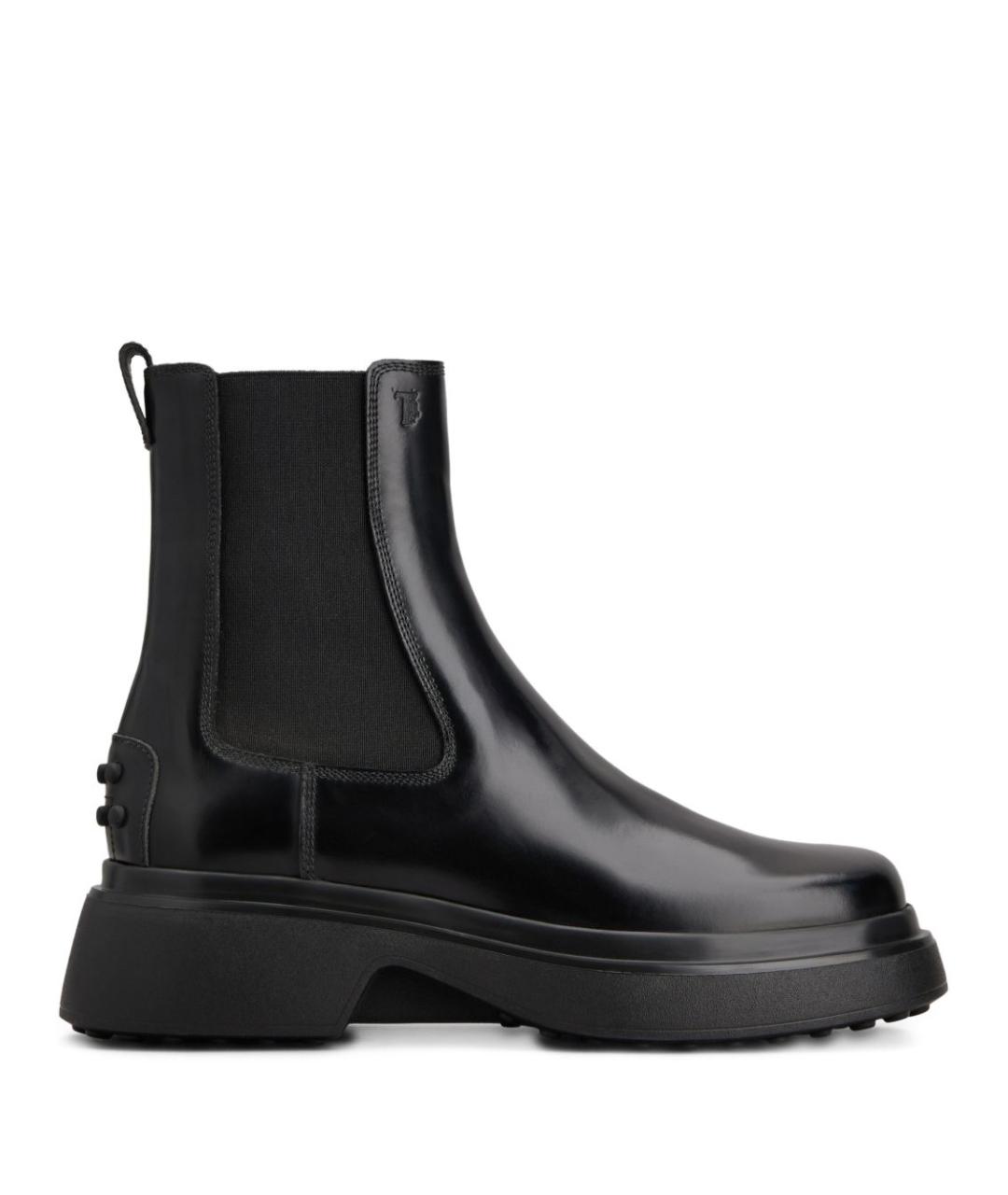 TOD'S Черные кожаные ботинки, фото 1