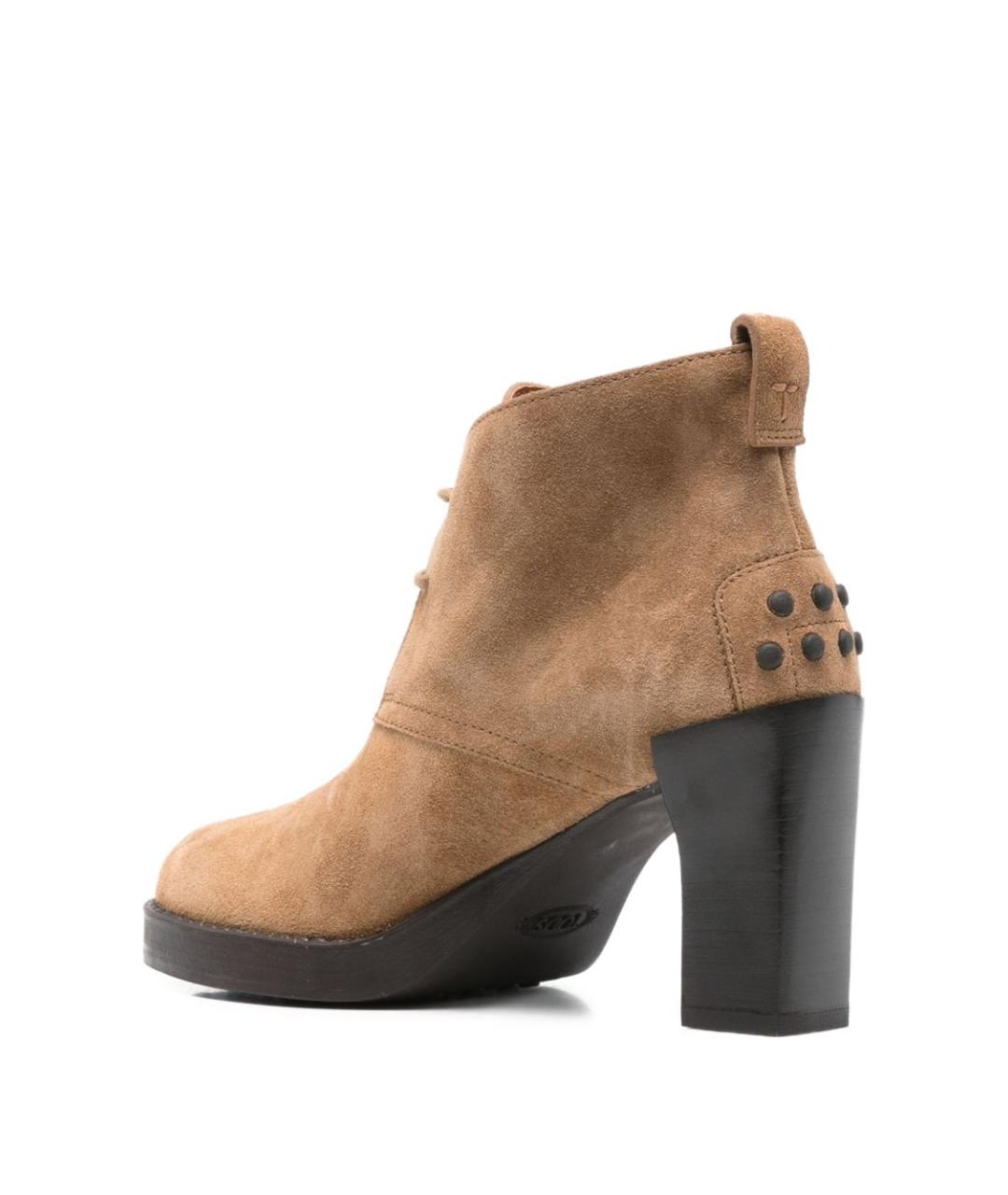 TOD'S Бежевые замшевые ботильоны, фото 4