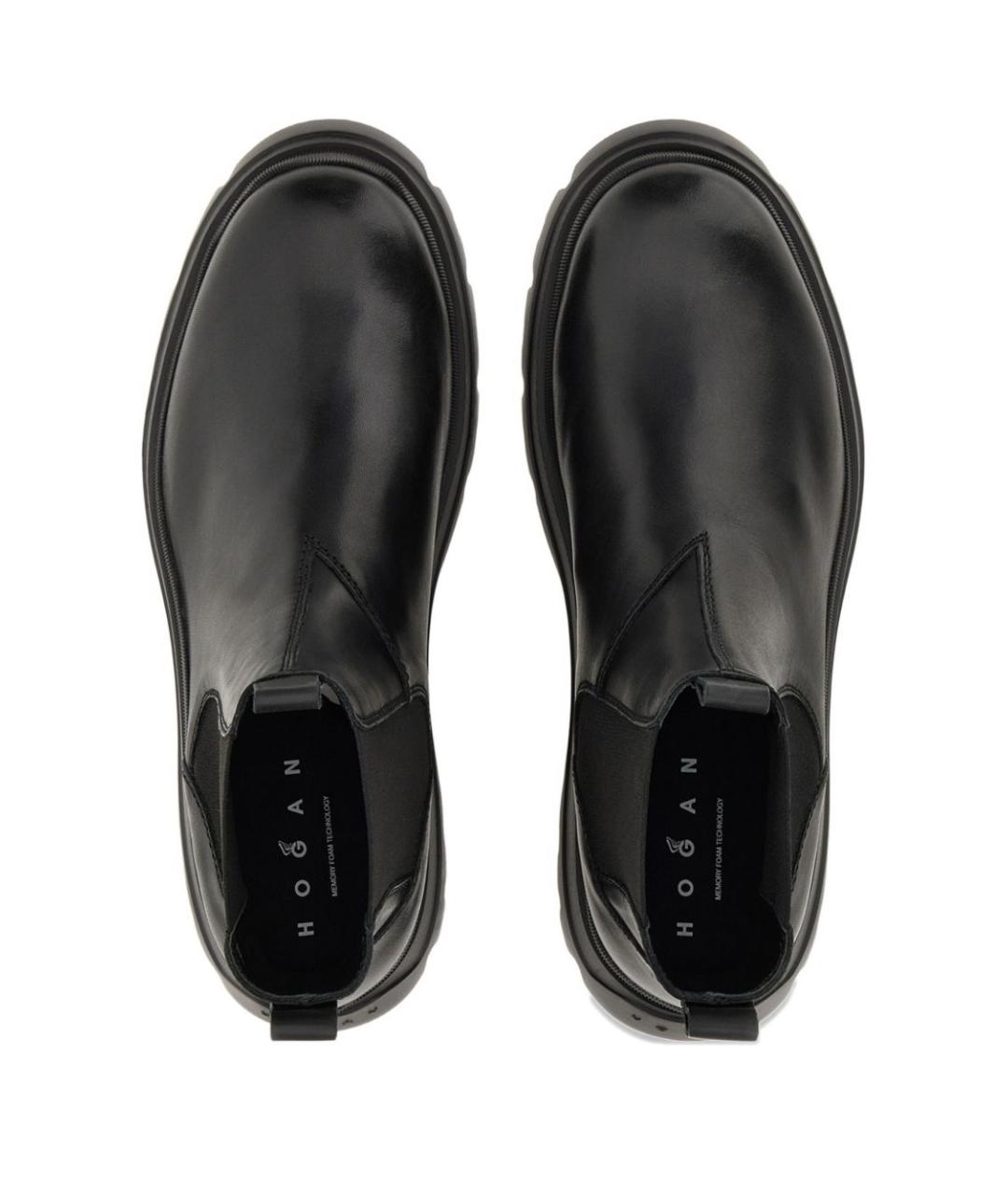 HOGAN Черные кожаные низкие ботинки, фото 4