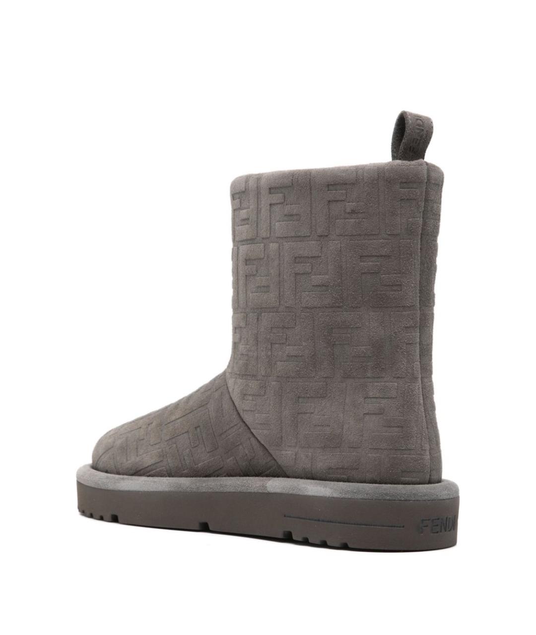 FENDI Серые замшевые ботинки, фото 3