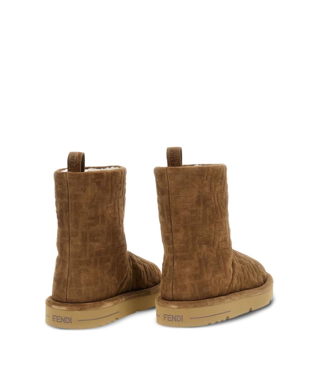 FENDI Бежевые замшевые ботинки, фото 3