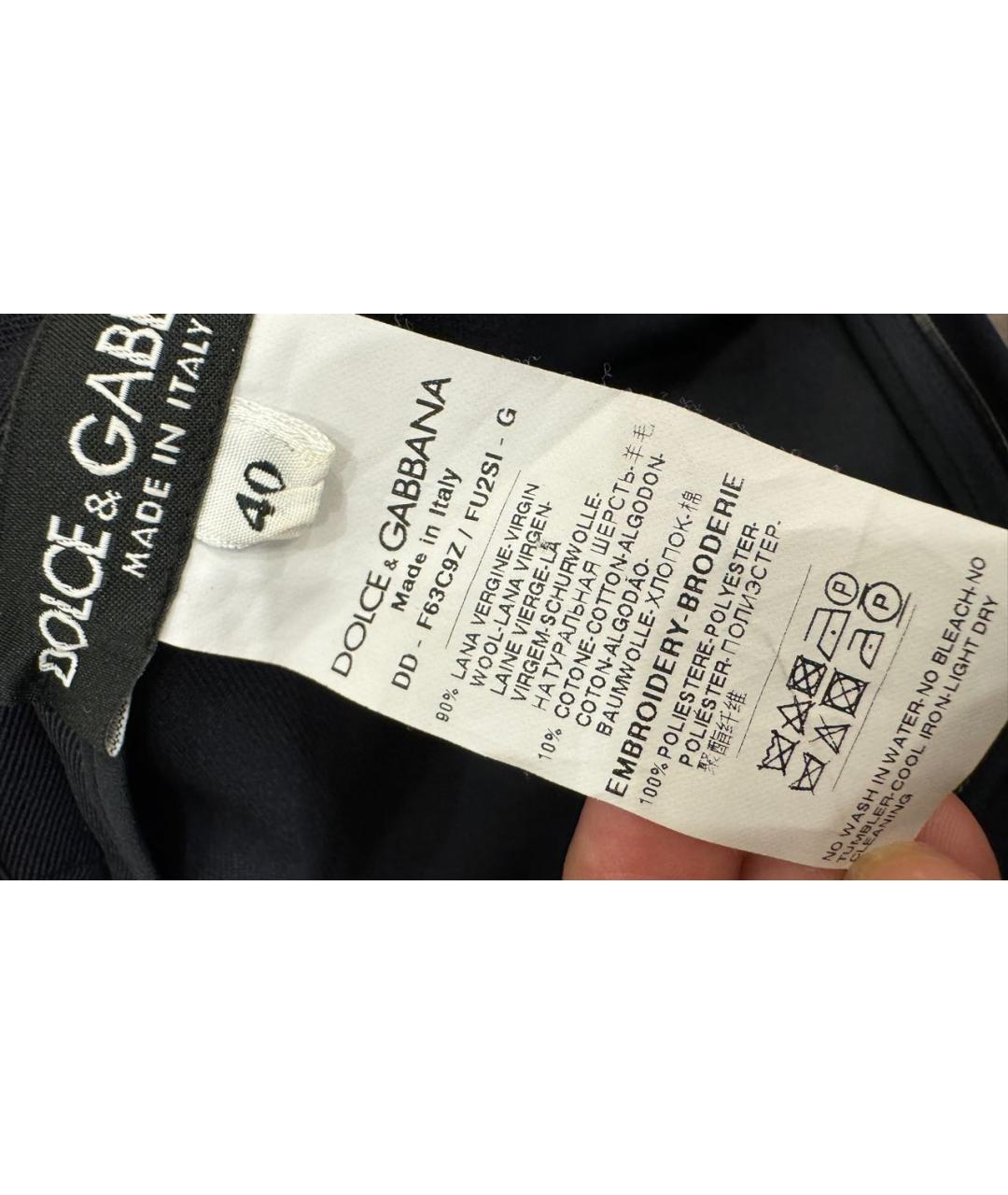 DOLCE&GABBANA Темно-синее шерстяное повседневное платье, фото 6