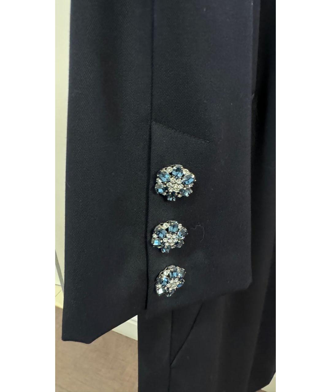 DOLCE&GABBANA Темно-синее шерстяное повседневное платье, фото 4