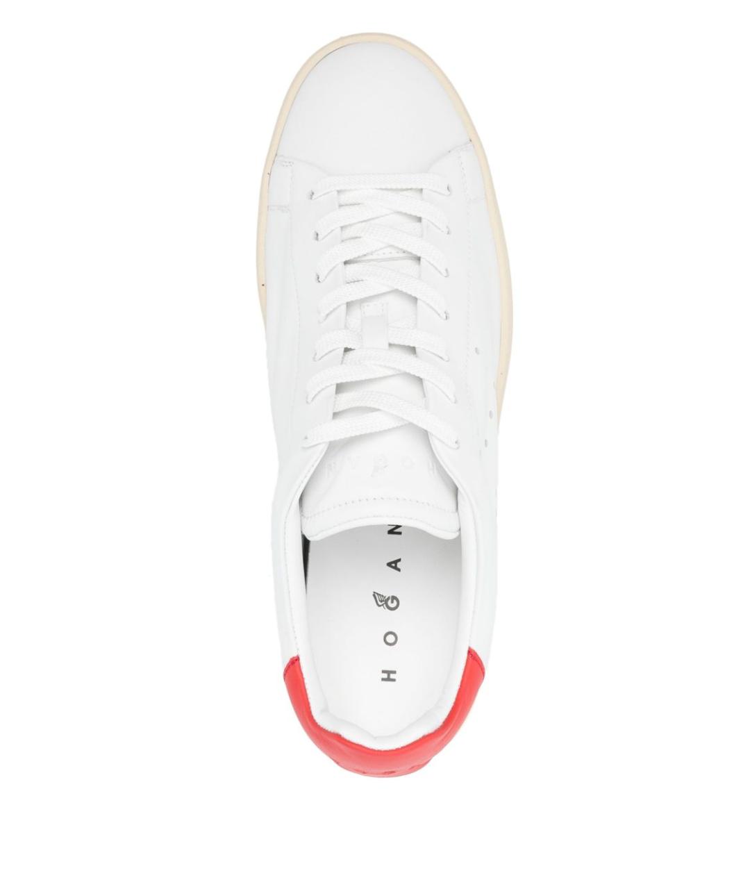 HOGAN Белые кожаные низкие кроссовки / кеды, фото 2
