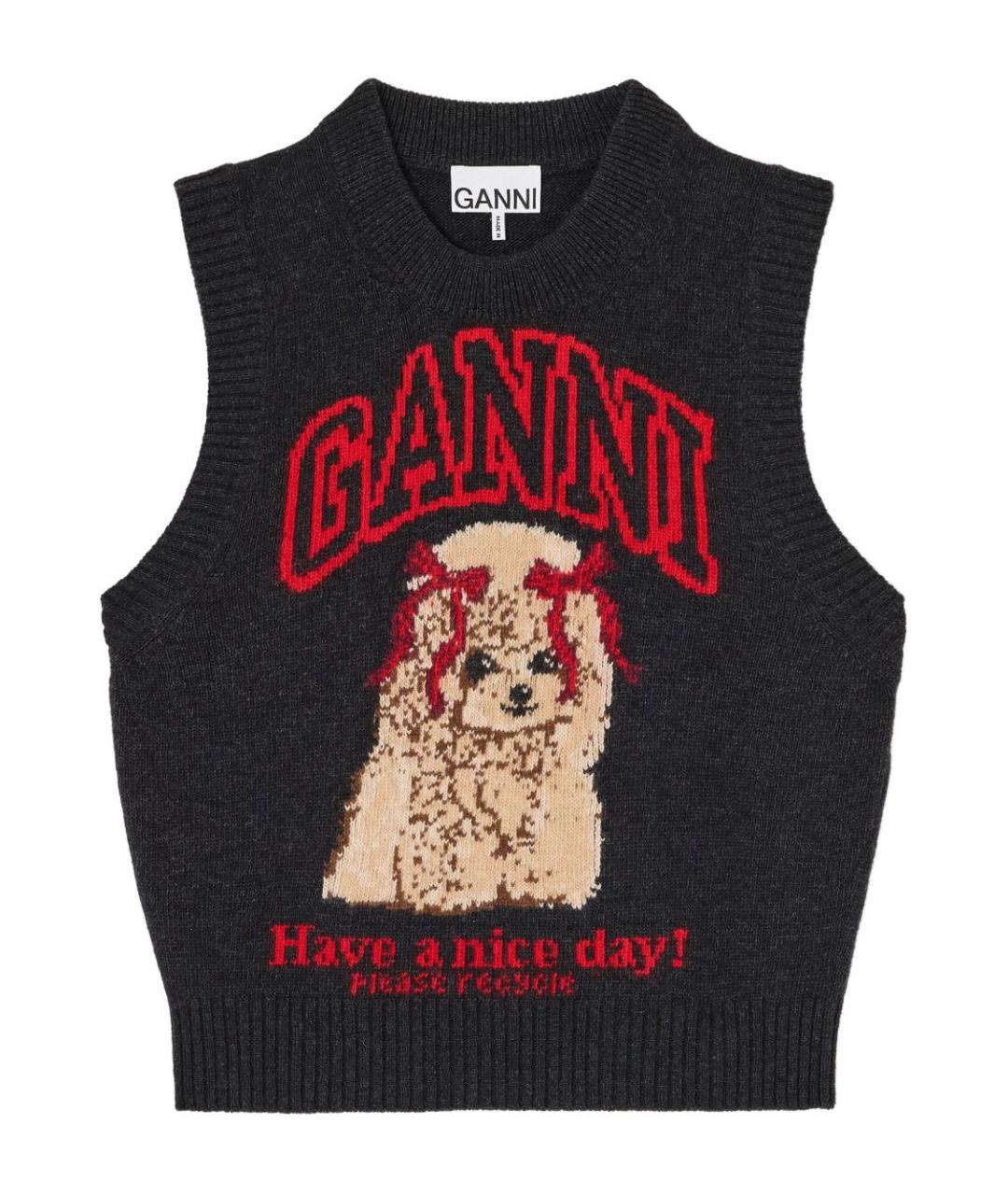 GANNI Черная жилетка, фото 1