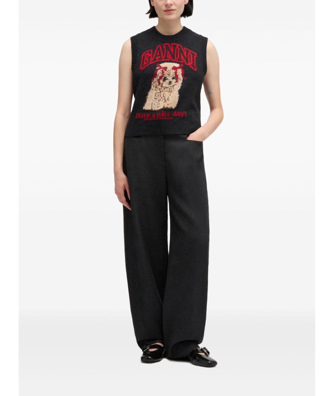 GANNI Черная жилетка, фото 3