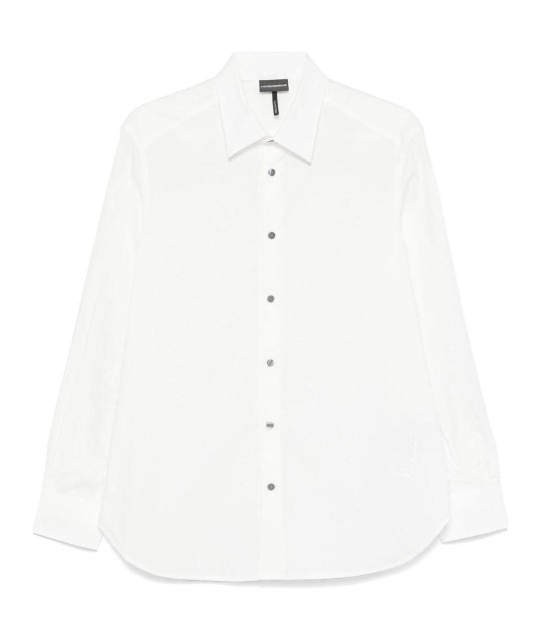 EMPORIO ARMANI Белая хлопковая классическая рубашка, фото 1