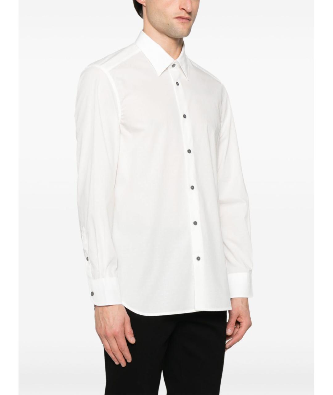 EMPORIO ARMANI Белая хлопковая классическая рубашка, фото 4