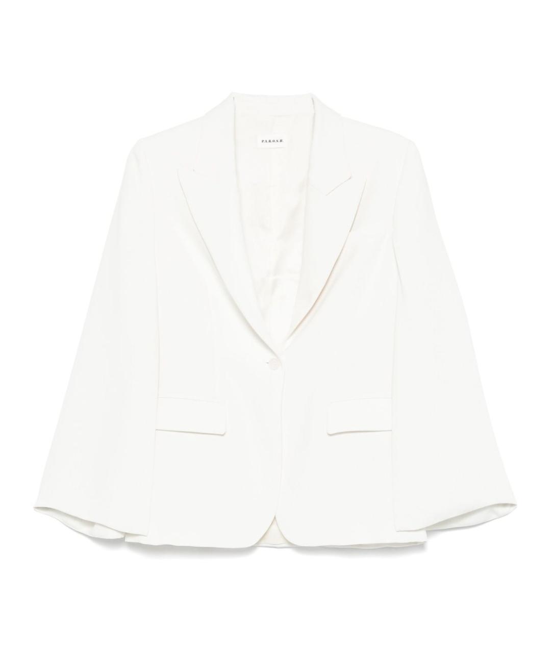 P.A.R.O.S.H. Бежевый полиэстеровый жакет/пиджак, фото 1