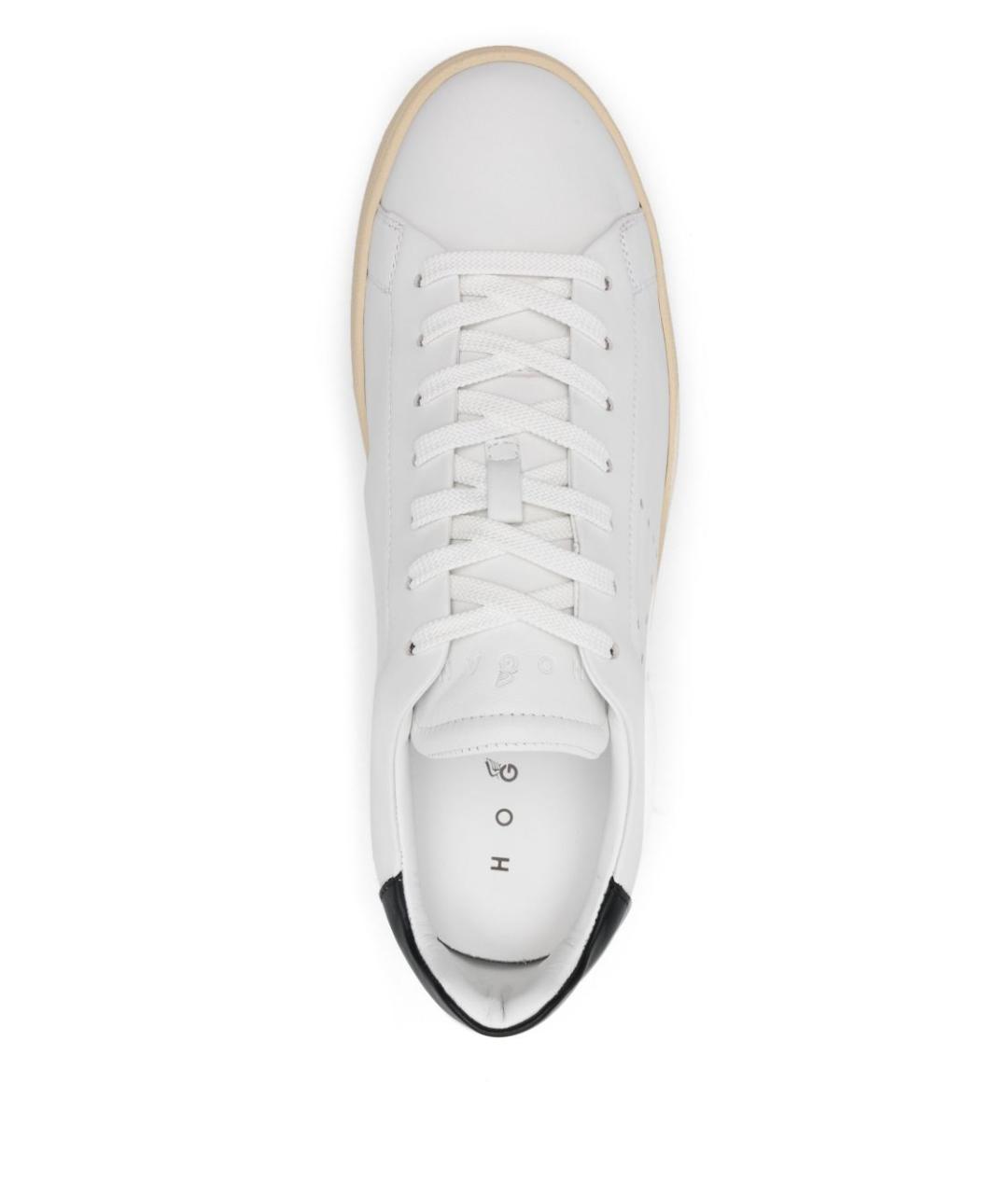 HOGAN Белые кожаные низкие кроссовки / кеды, фото 4