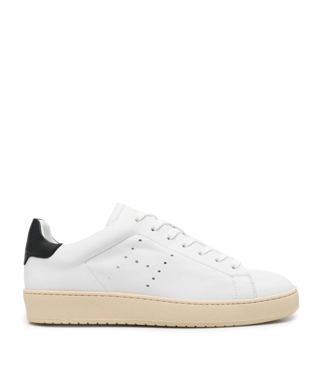 HOGAN Белые кожаные низкие кроссовки / кеды, фото 1