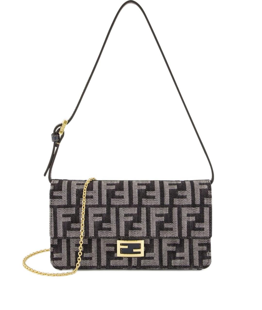 FENDI Синяя тканевая сумка через плечо, фото 1