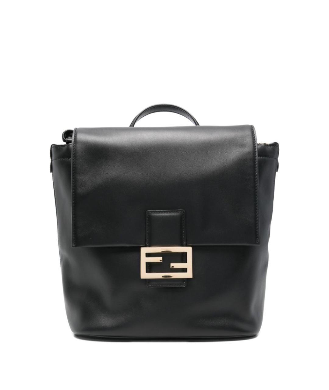 FENDI Черный кожаный рюкзак, фото 1