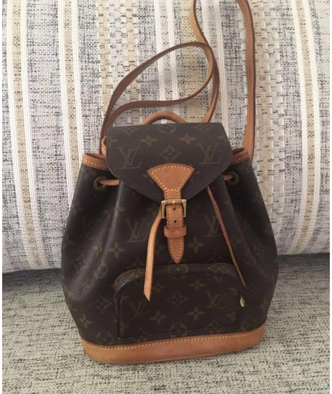 LOUIS VUITTON Коричневый кожаный рюкзак, фото 8