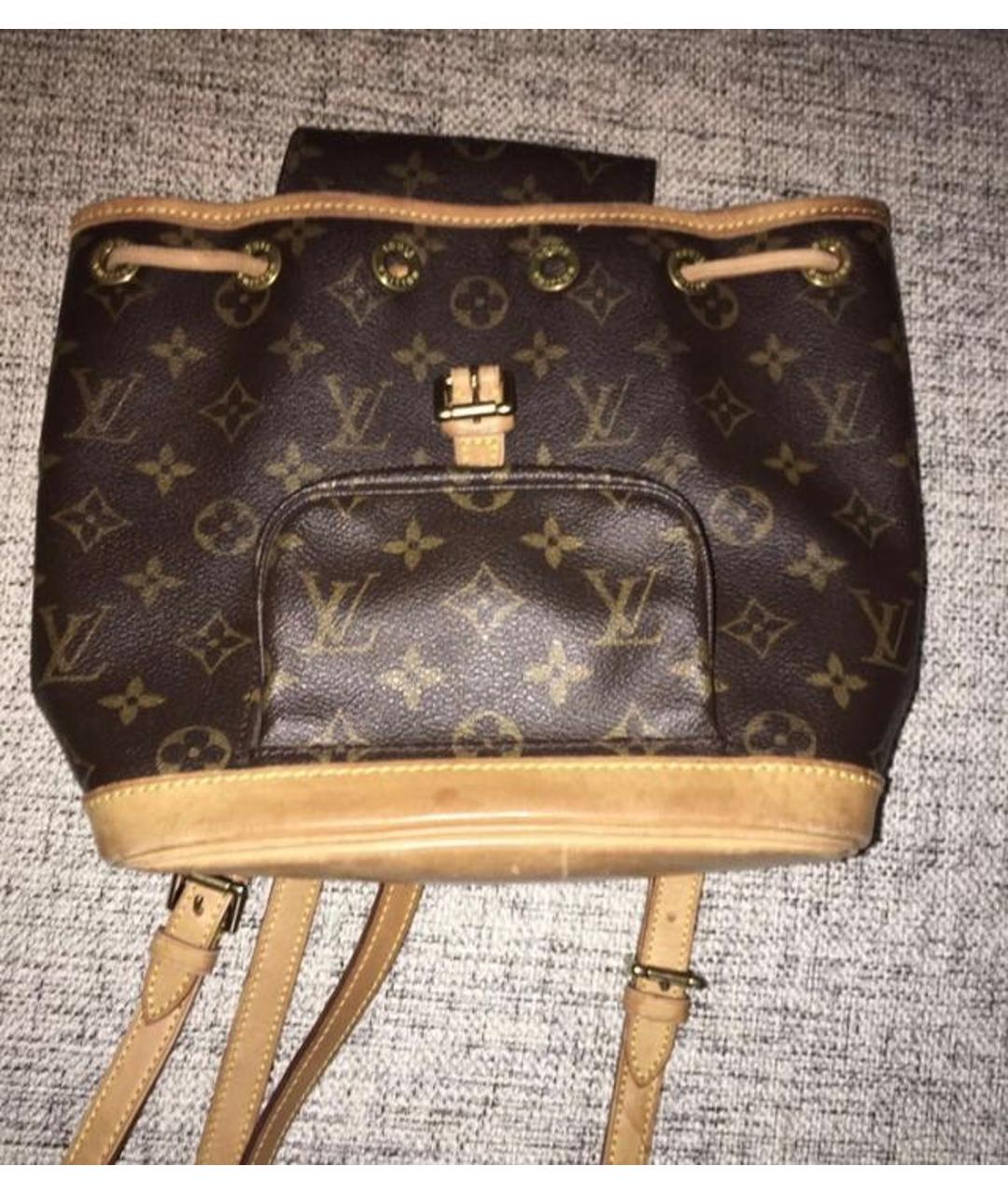 LOUIS VUITTON Коричневый кожаный рюкзак, фото 2