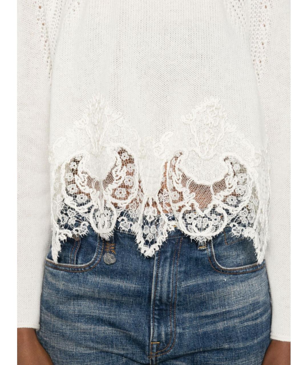 ERMANNO SCERVINO Белый кашемировый джемпер / свитер, фото 3