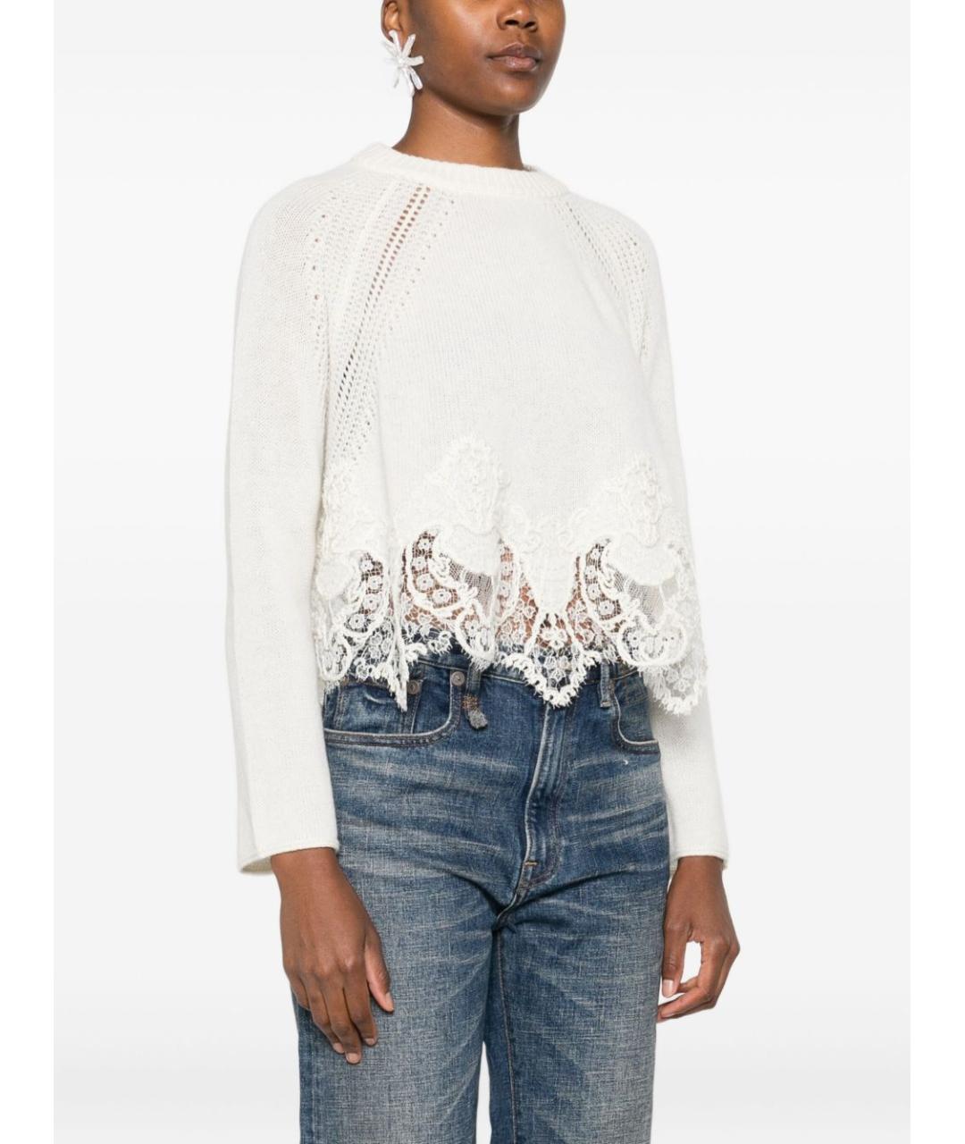 ERMANNO SCERVINO Белый кашемировый джемпер / свитер, фото 2