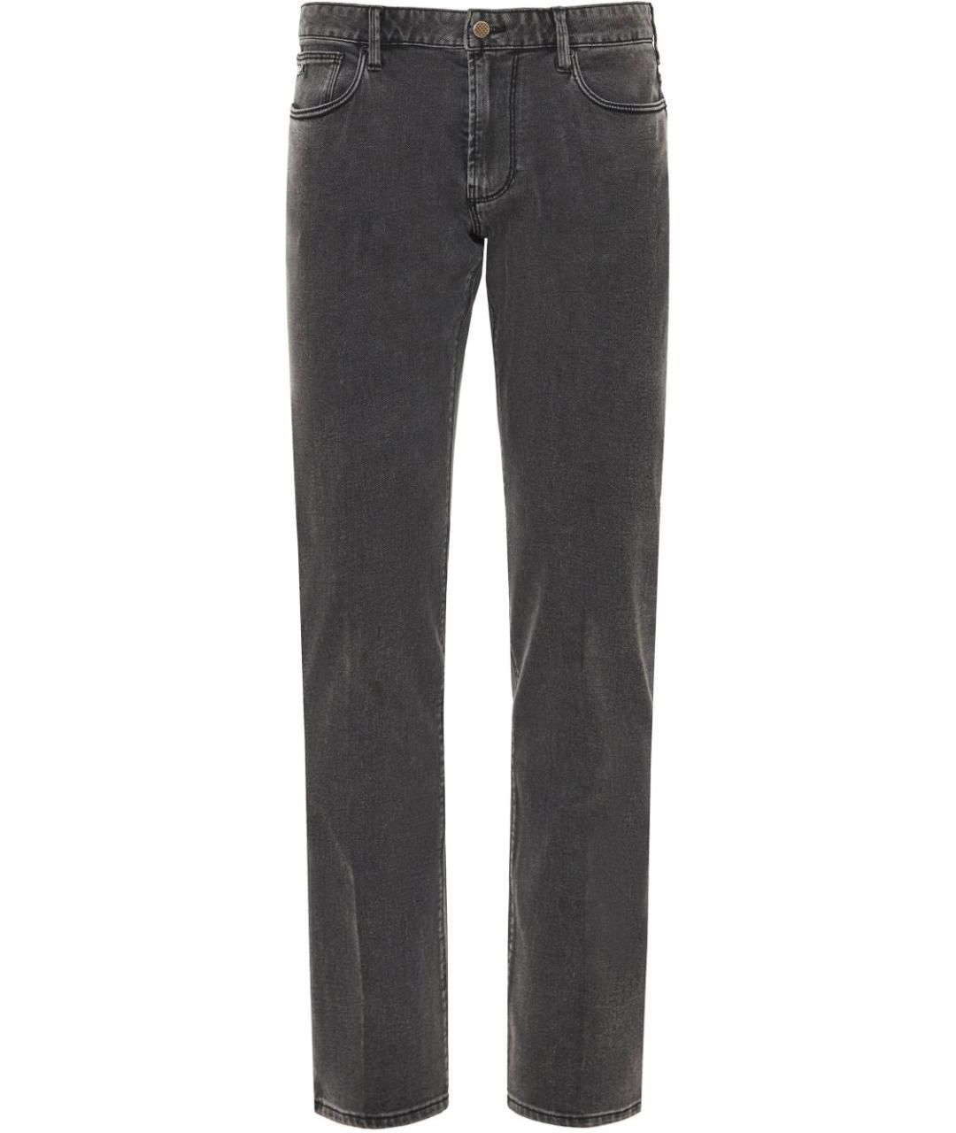 EMPORIO ARMANI Серые хлопковые прямые джинсы, фото 1