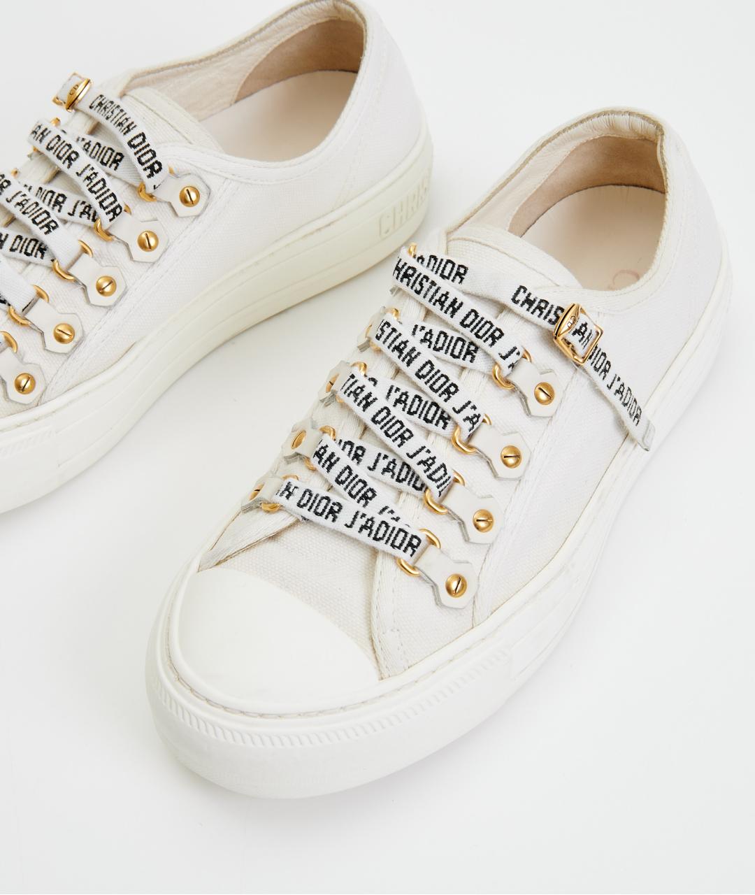 CHRISTIAN DIOR Белые текстильные кеды, фото 4