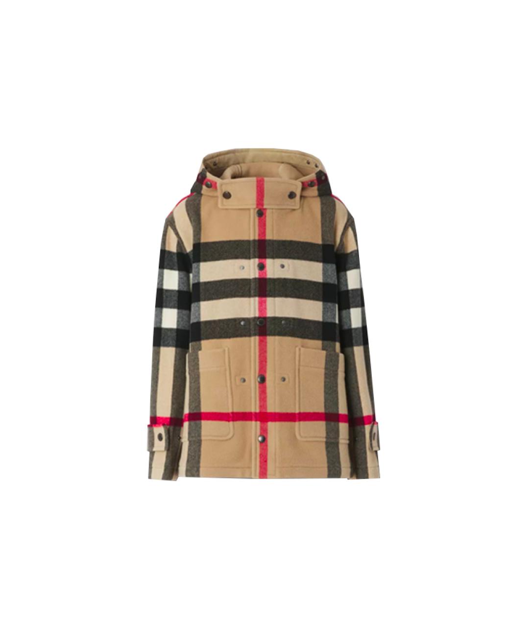 BURBERRY Хаки шерстяная куртка, фото 1